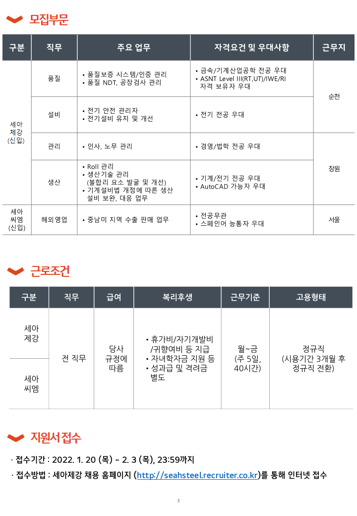 세아특수강 채용 | 세아제강 신입사원 채용 (연구개발A-선행연구-포항) - 슈퍼루키 세아특수강 